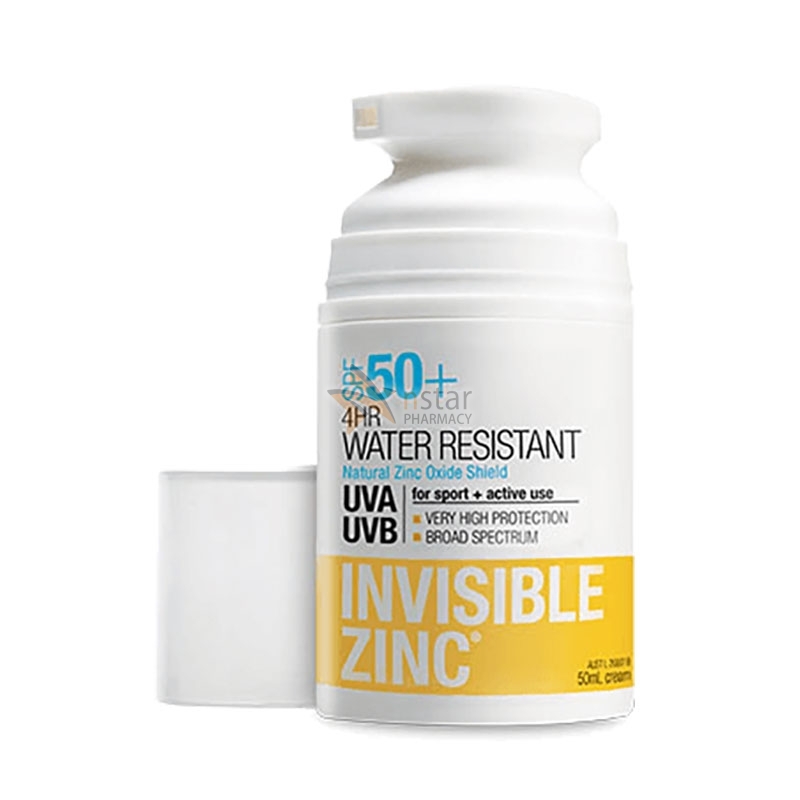 Buy Invisible Zinc SPF50 4hr Water Resistant 100ml - Ships 