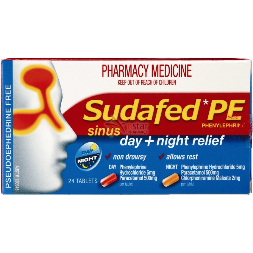 Pharmacy Medicine - Sudafed PE Day and Night Relief Tablets - ✚ nStar Pharmacy - a leading New Zealand online pharmacy Pharmacy Medicine - Sudafed PE Day and Night Relief Tablets - ✚ nStar Pharmacy - a leading New Zealand online pharmacy